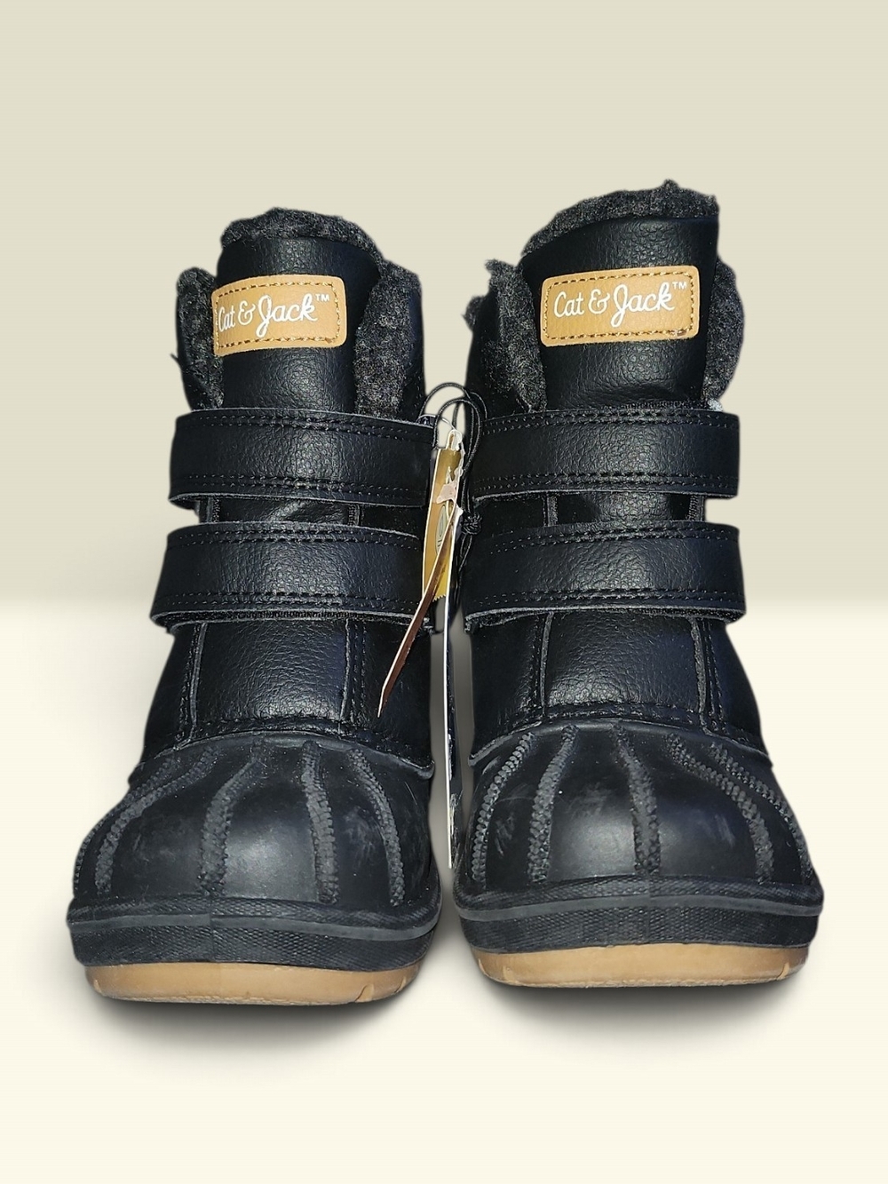 Cat & Jack Black Kids' Toddler Double-Strap Denver Winter Boots, Size 7